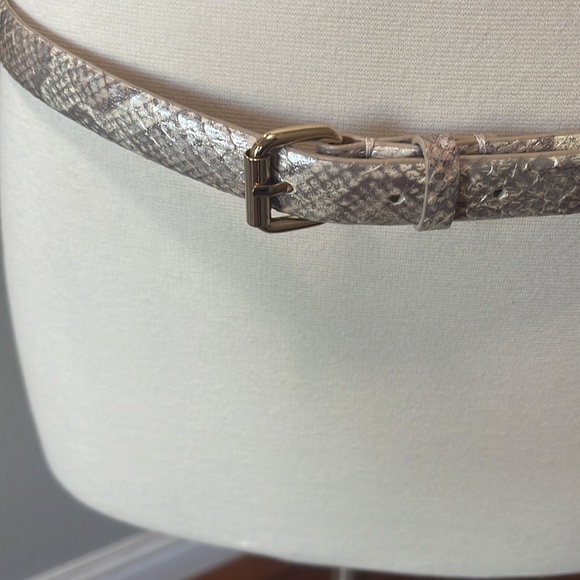 Ann Taylor Metallic Snake Skin Leather Belt - Picture 2 of 11